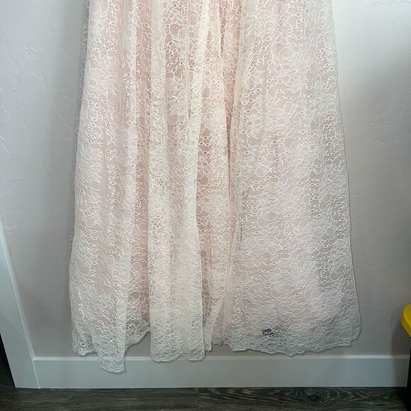 2 CUTE BY J MICHEAL'S pink lace maxi skirt - Picture 7 of 13